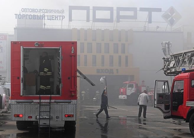 пожар в тц порт Казань